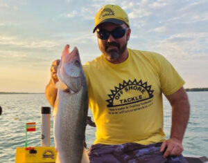 Off Shore Tackle Pro Staffer Erich Carlson is a big fan of the OR20 Guppy in-lineWeights for trolling spinner rigs over structure and also in emerging weeds.
